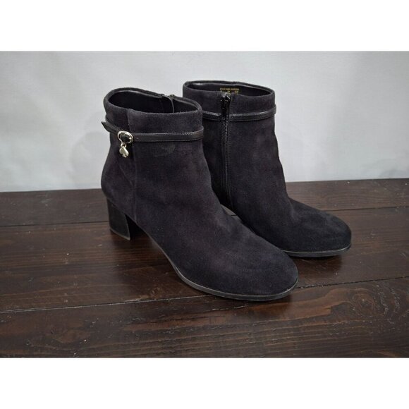 Kate Spade New York Madison  Black Suede Leather Booties/Pre-owned, Sz. 9B EUC - Picture 3 of 12